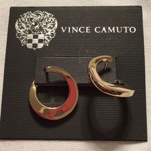 NWT, Vince Camuto pierced 1” hoop earrings. Gold over 925 silver.